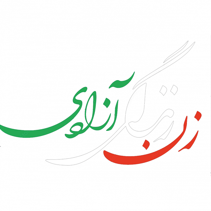 Schriftzug in Farsi: Zan Zedegi Azadi